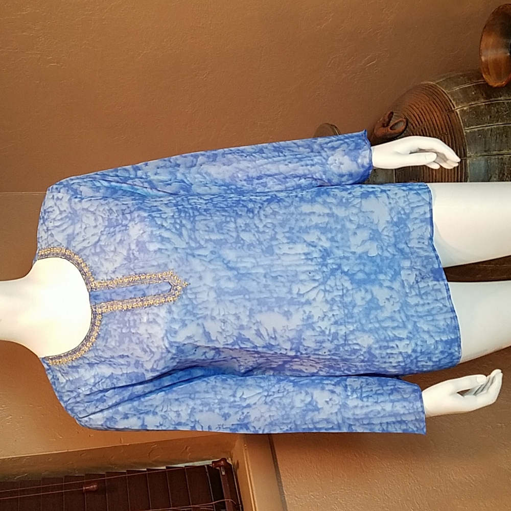 Tunic with 24k gold embroidered